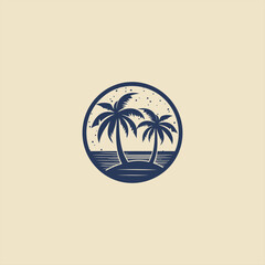 Obraz premium Palm tree logo design vector illustration