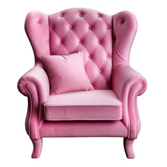 photography of a pink armchair isolated on a transparent background created with Generative Ai