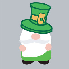 Cute cartoon gnome with green hat