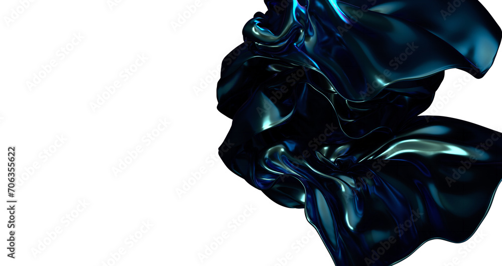 Aufkleber flowing rhythms: abstract 3d blue wave illustration with harmonious movements