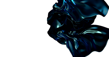 Flowing Rhythms: Abstract 3D Blue Wave Illustration with Harmonious Movements