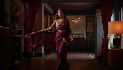 Fototapeta na wymiar a young woman in sari