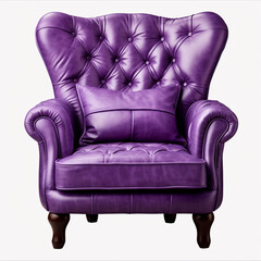 photography of a purple armchair isolated on a transparent background created with Generative Ai