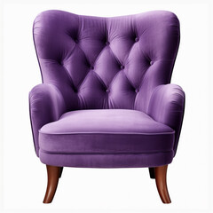 photography of a purple armchair isolated on a transparent background created with Generative Ai