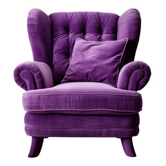 photography of a purple armchair isolated on a transparent background created with Generative Ai