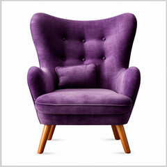 Fototapeta premium photography of a purple armchair isolated on a transparent background created with Generative Ai