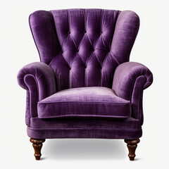photography of a purple armchair isolated on a transparent background created with Generative Ai