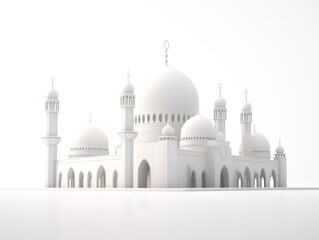 Fototapeta na wymiar Flat style Muslim mosque isolated on white background