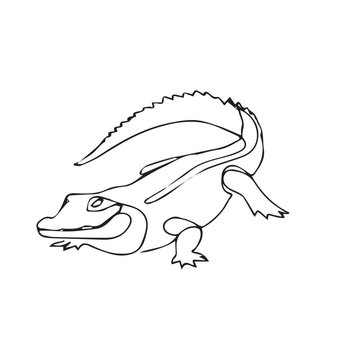 alligator one line art illustrations