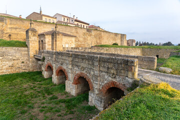 Walls of the fortification of the city of Ciudad Rodrigo, Salamanca, Castilla y León, Spain.