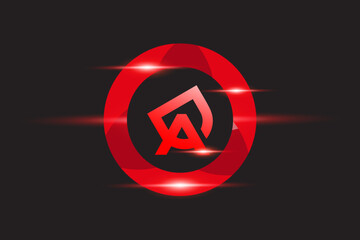AD Red logo Design. Vector logo design for business.