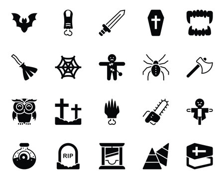 Glyph icons set for Halloween.