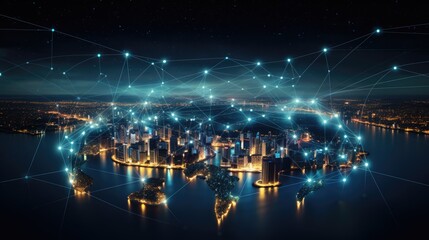 global world network and telecommunication connection concept, Generative AI