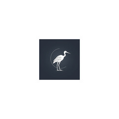 Obraz premium stork line logo minimalist