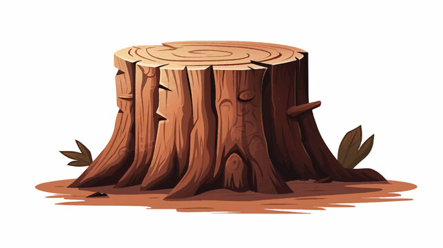 Tree stump illustration vector