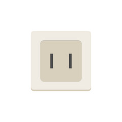 Electrical socket flat design vector illustration. House electricity and power concept. Voltage cable off. Energy cable unplug.