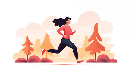 Woman Jogging illustration vector