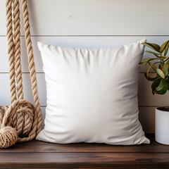 Mockup pillow, minimal display, natural light