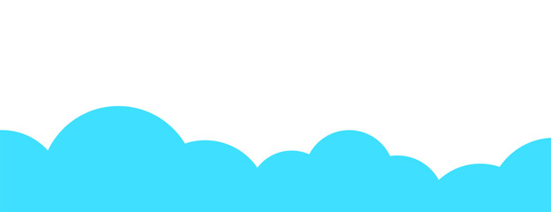 Cloud simple border. Modern divider for bottom of the web site page	