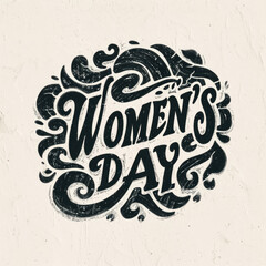 WOMEN'S DAY font logo style vintage , design for banner on white background , retro font