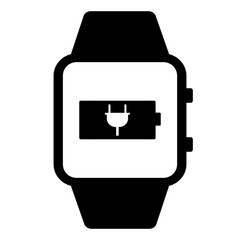 Smartwatch Battery Filled Icon | Plug Symbol in Battery | Mobile Battery