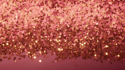 A sparkling background texture of pink and gold glitter, perfect for festive and celebratory themes.