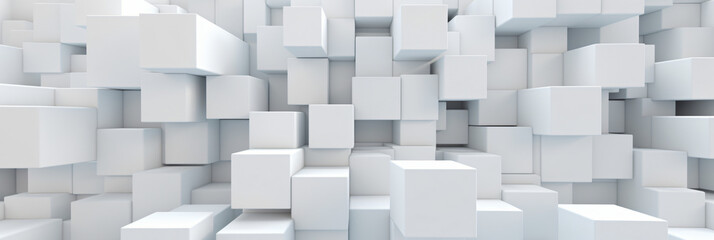Random shifted white cube boxes block background