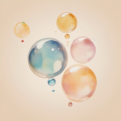 water color bubbles on light cream 13