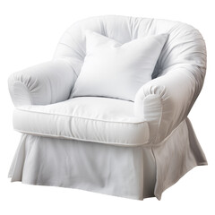 Fototapeta na wymiar photography of a white armchair isolated on a transparent background created with Generative Ai