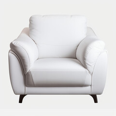 photography of a white armchair isolated on a transparent background created with Generative Ai