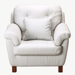 photography of a white armchair isolated on a transparent background created with Generative Ai