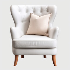 Fototapeta premium photography of a white armchair isolated on a transparent background created with Generative Ai