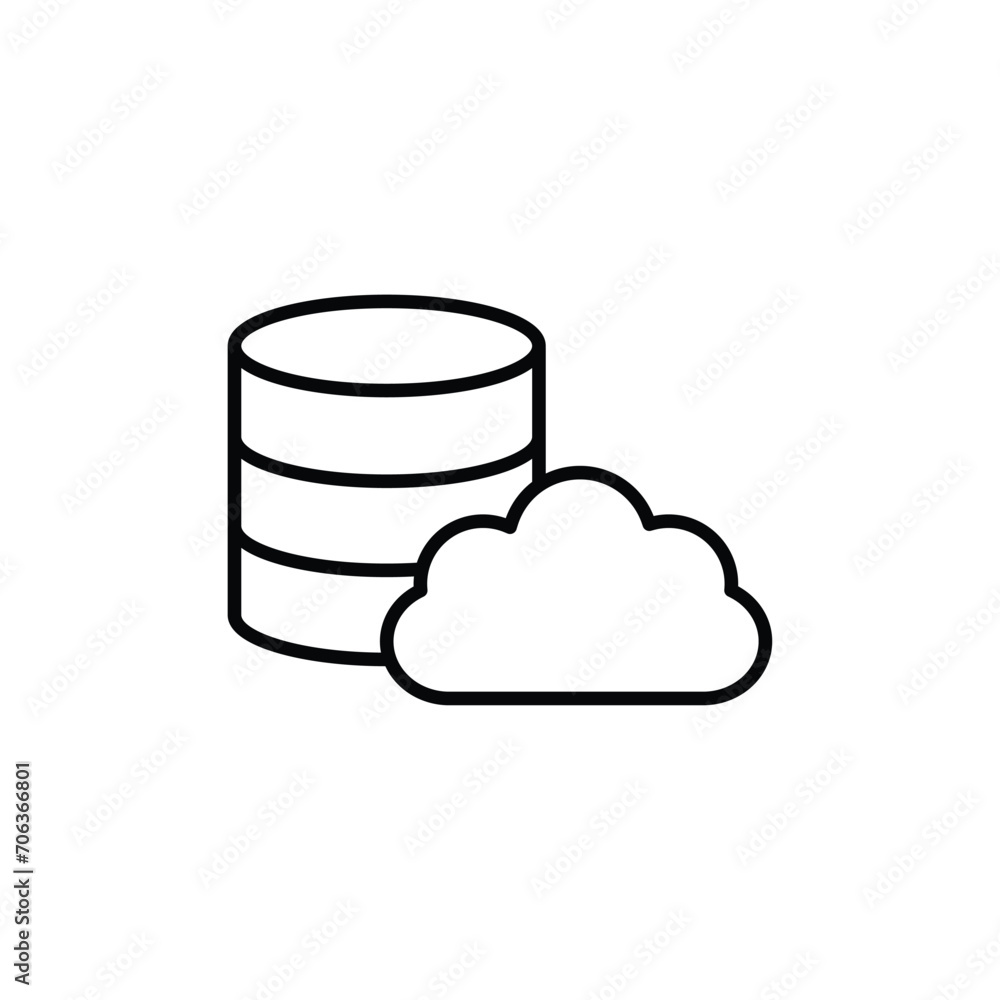 Poster cloud database icon backup icon vector