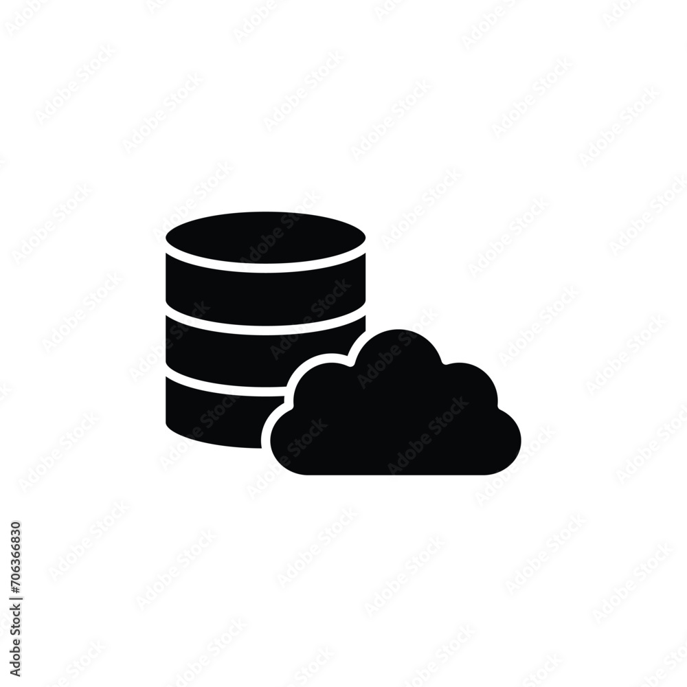 Poster cloud database icon backup icon vector