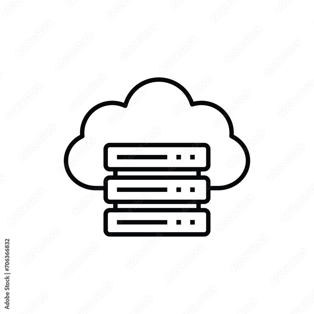 Poster computer cloud server icon - vector