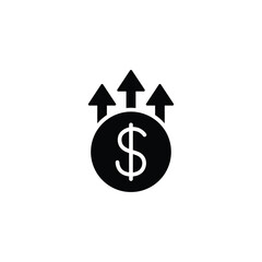 dollar rate increase icon up dollar  sign
