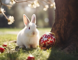 easter bunny and eggs