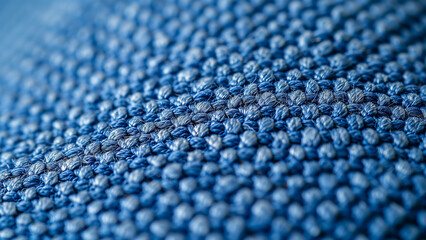 Woven Waves: The Blue Fabric Texture Close-Up