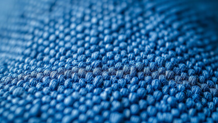 Woven Waves: The Blue Fabric Texture Close-Up
