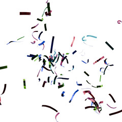 Party Celebration Falling Confetti with Transparent Background