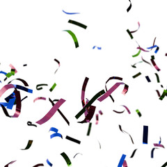 Party Celebration Falling Confetti with Transparent Background