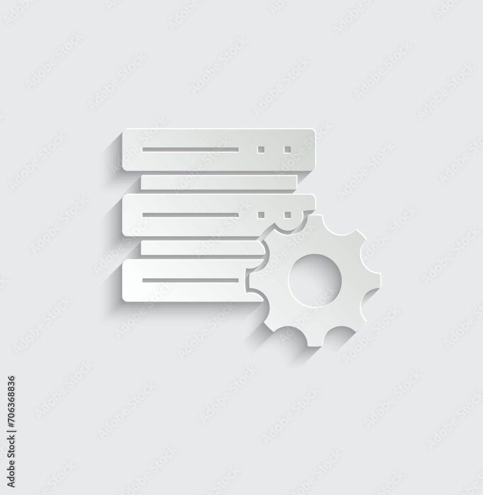 Poster computer settings server icon - vector
