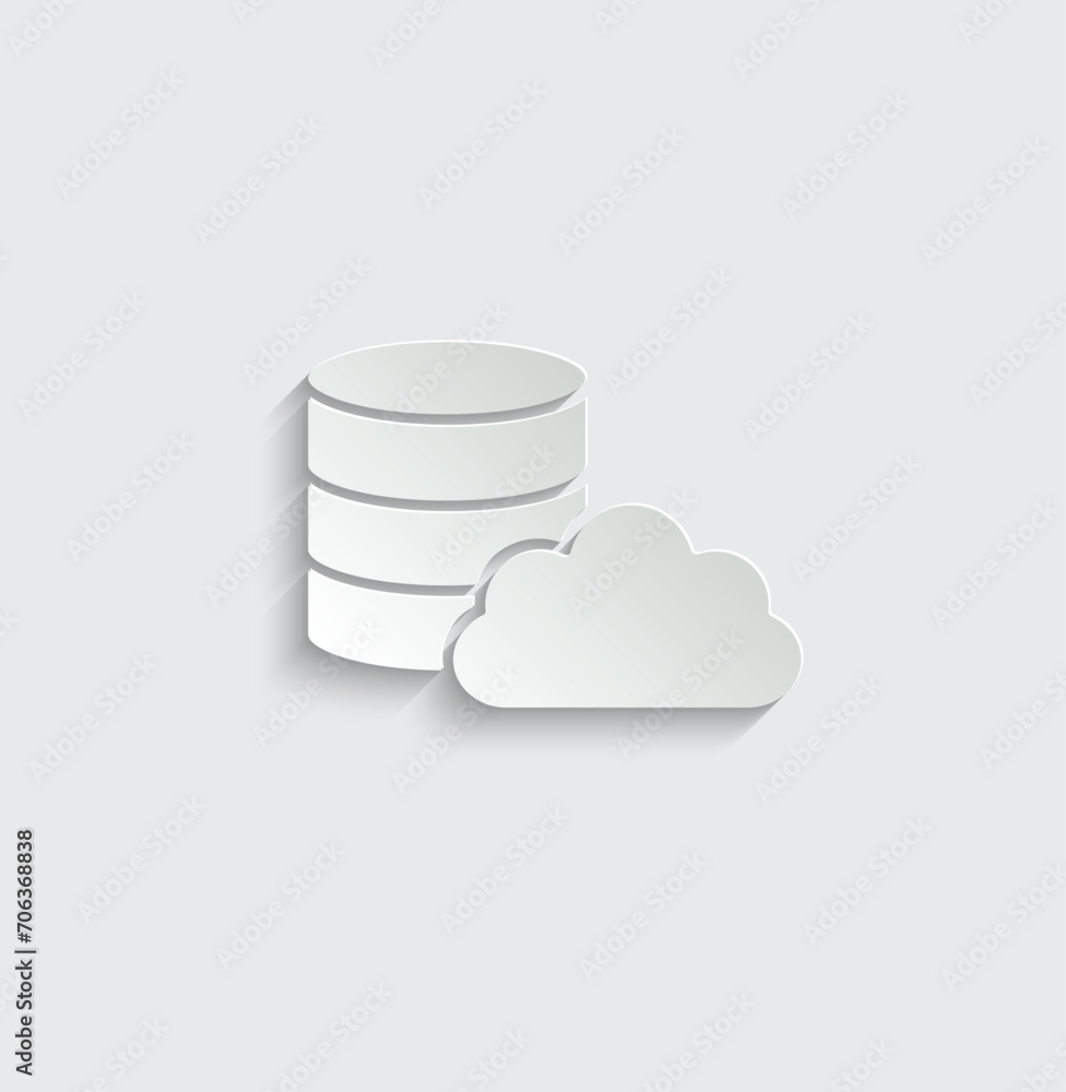 Poster cloud database icon backup icon vector