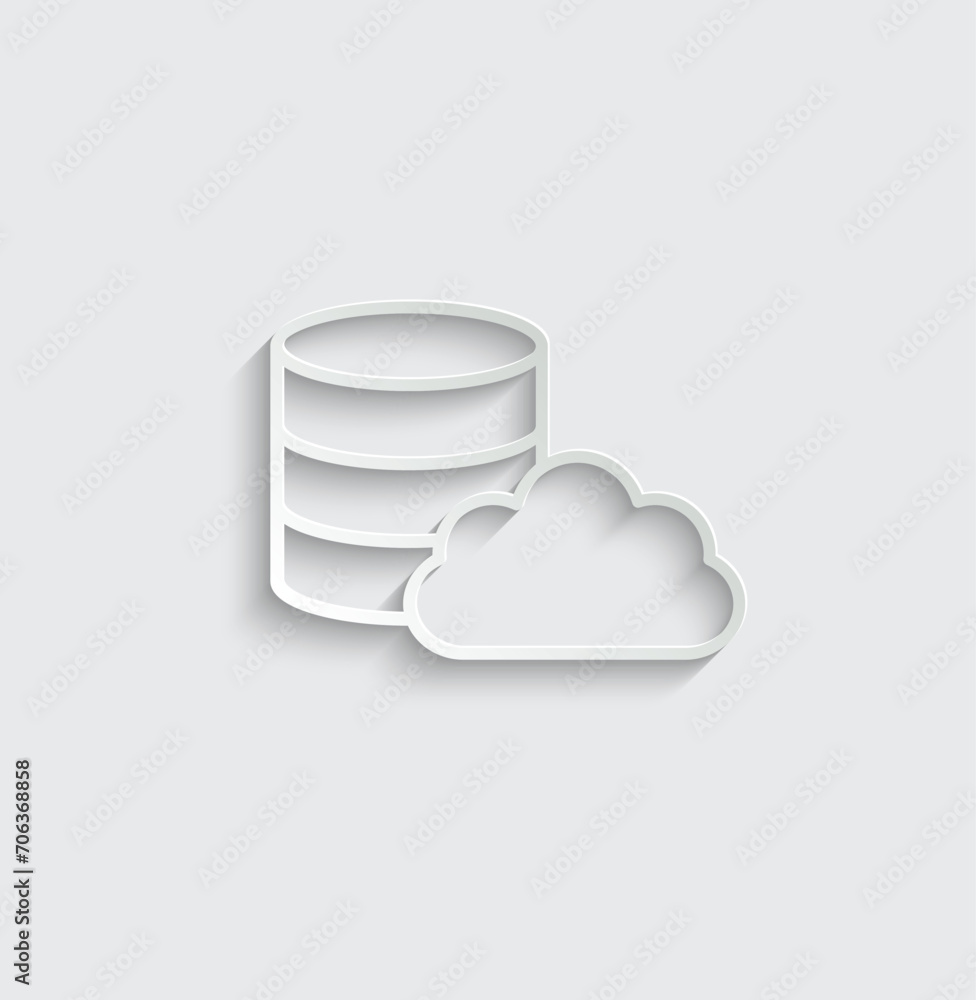 Poster cloud database icon backup icon vector