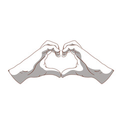 Hands gestures vector cartoon illustration 