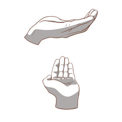 Hands gestures vector cartoon illustration 