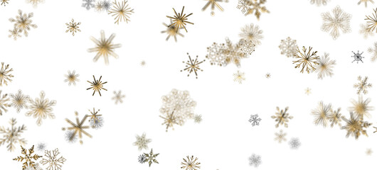 Snowflake Cascade: Mesmerizing 3D Illustration Depicting Descending Christmas Snowflakes