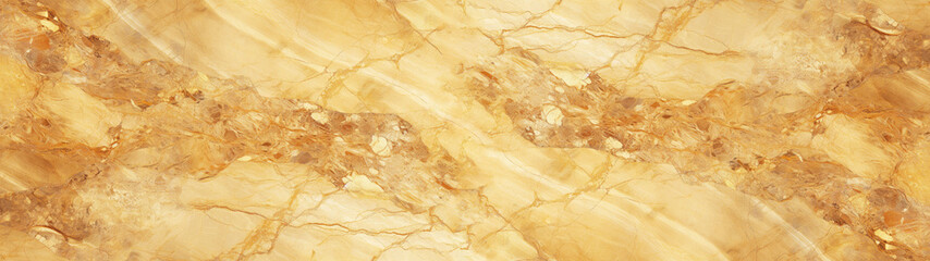 Closeup of bright golden marbled textured wall background banner, texture with shining effect