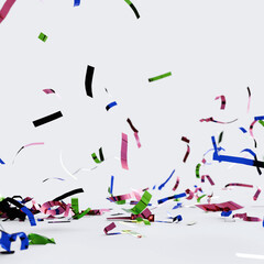 Party Celebration Falling Confetti with White Background