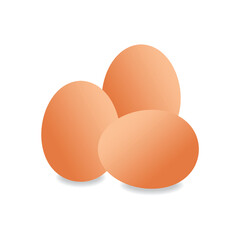 three pieces of eggs vector